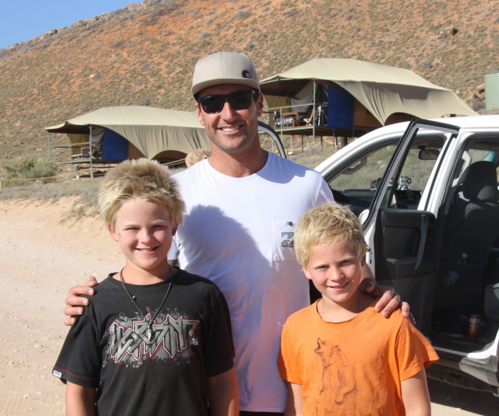 Fergus and Harry with Joel Parkinson