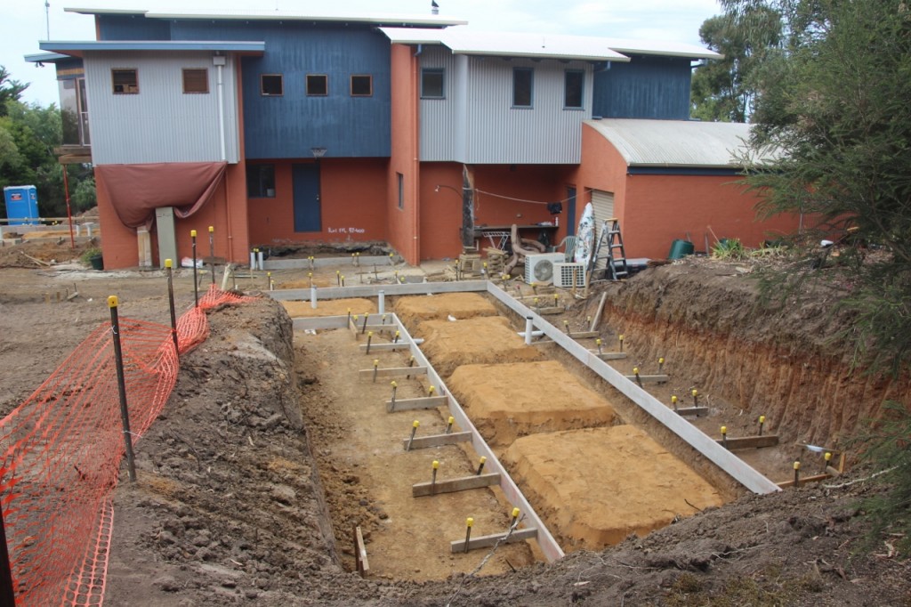 Slab preparation - west side.