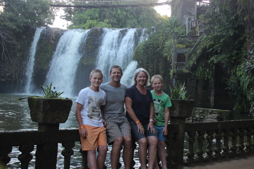 At Mena Waterfall in Paronella Park